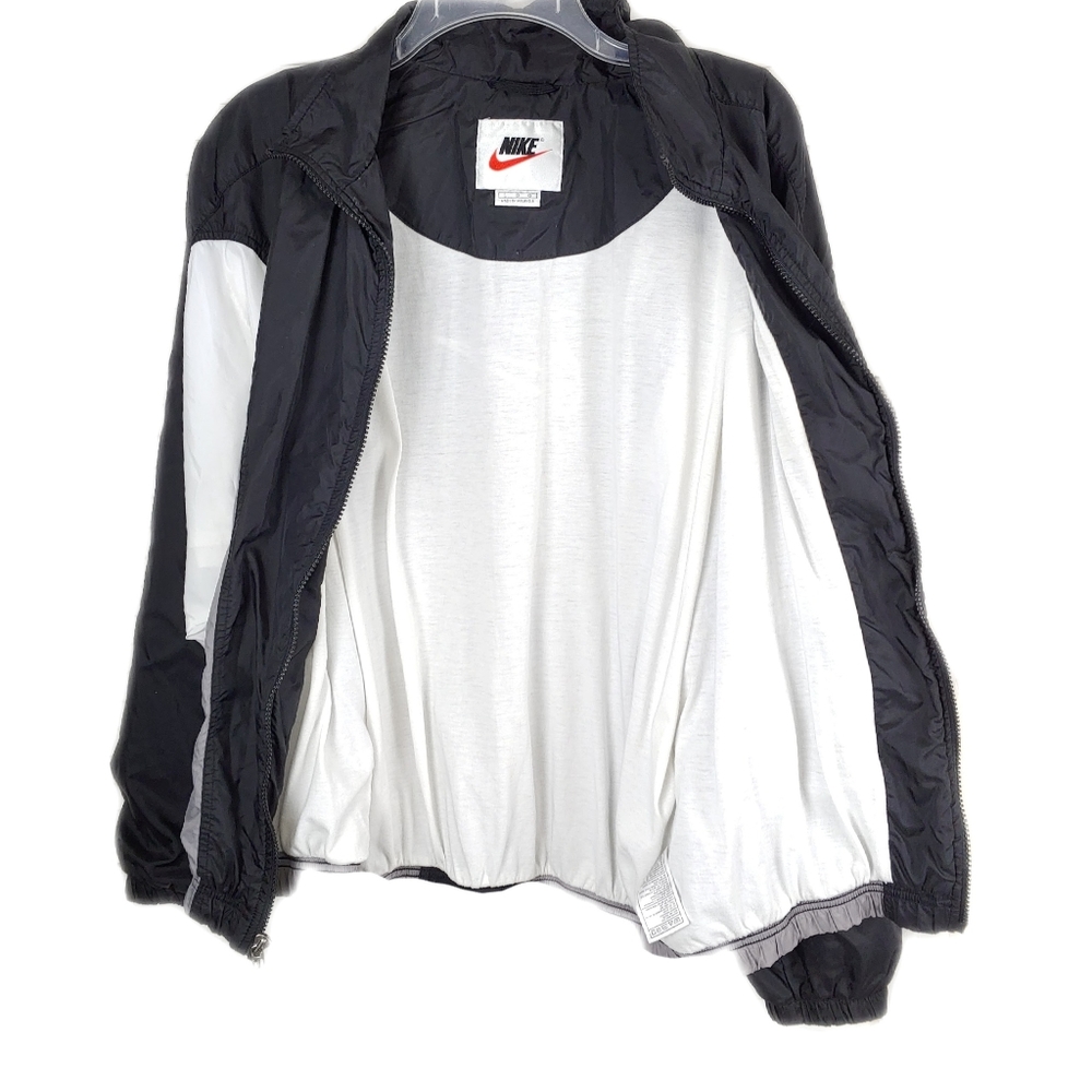 +SOLD+Vtg Nike Black Gray White Colorblock Full Zip Lined Jacket - Picture 5 of 6